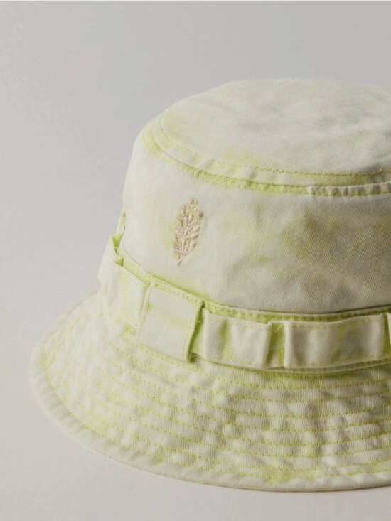 NWT Free People Happy Trails Bucket Hat in Washed Lime